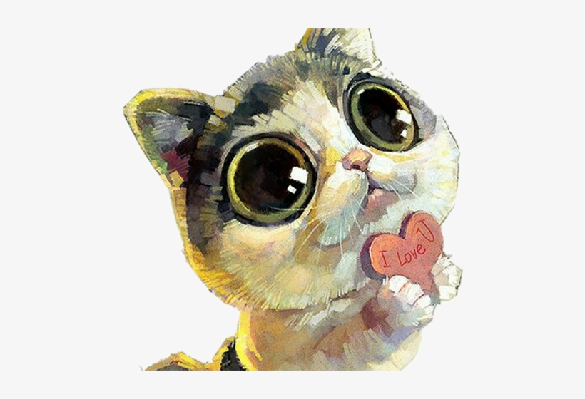 Cute Kitten Paintings, transparent png