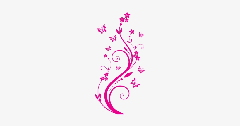 Flor De Mariposas - Painting Wall Flowers Butterflies, transparent png