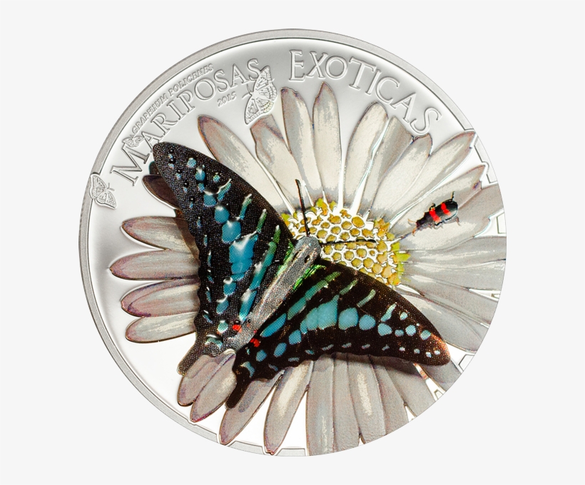 Equatorial Guinea 2015 1000 Francos Exotic Butterflies - Butterfly Coin 3d, transparent png