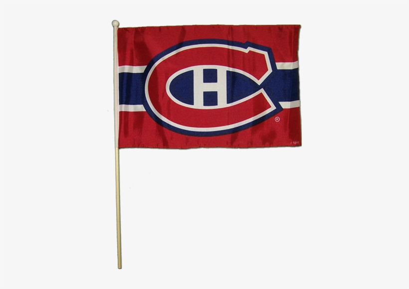 12"x18" Montreal Canadiens Stick Flag, Econo-polyester - Montreal Canadiens Home Logo, transparent png