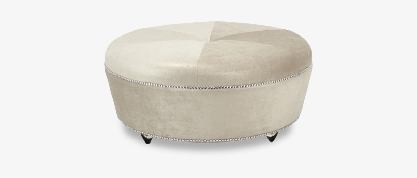 36 Round Ottoman Clear Legs Nail Head Trims Button - Aico Bel Air Park Round Ottoman By Michael Amini, transparent png