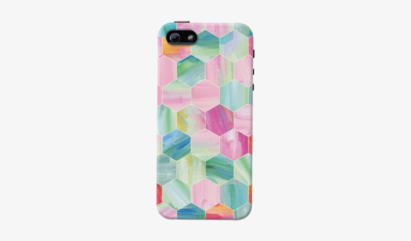 Pretty Pastel Hexagon Pattern Case For Iphone 5/5s - Pretty Pastel Hexagon Pattern In Oil Paint Iphone &, transparent png