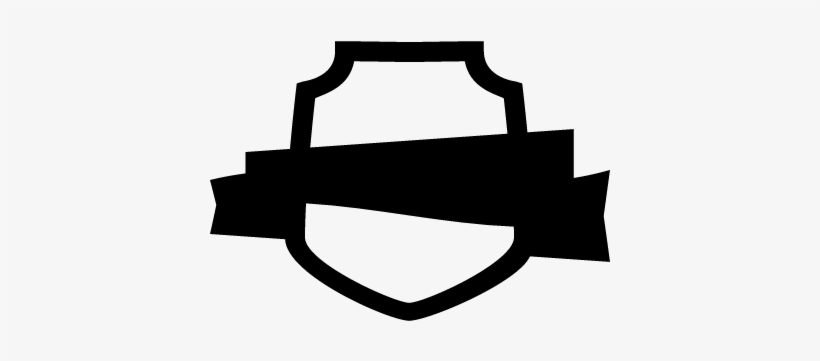Ribbon On Shield Outline Vector - Icon, transparent png