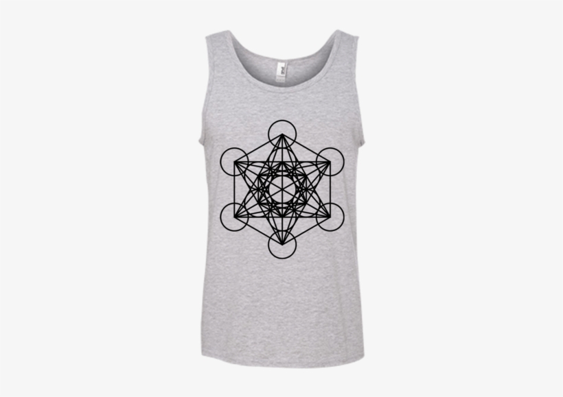 Men Tank Top - Mens White Metatrons Cube Printed T Shirt, transparent png