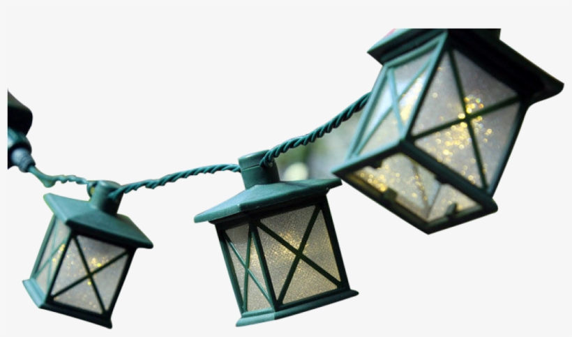 Solar Led Colonial Lantern String Lights - Set Of 10 Colonial Lantern Led String Lights - Warm, transparent png