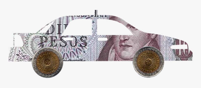 Taxi Cab Composed Of Argentinian Pesos - Argentina Money, transparent png