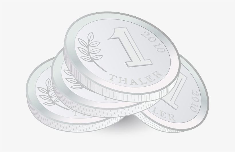 Coin, Coins, Currency, Money, One, Pile, Stack, Thaler - Silver Coins Clip Art, transparent png