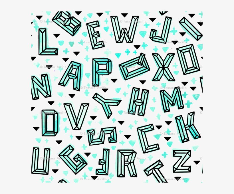 Geometric Alphabet Mint Tiny // Letters Trendy Modern - Geometric Alphabet, transparent png