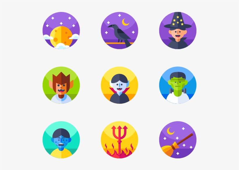 Halloween 50 Icons - Family Flat Icon Png, transparent png