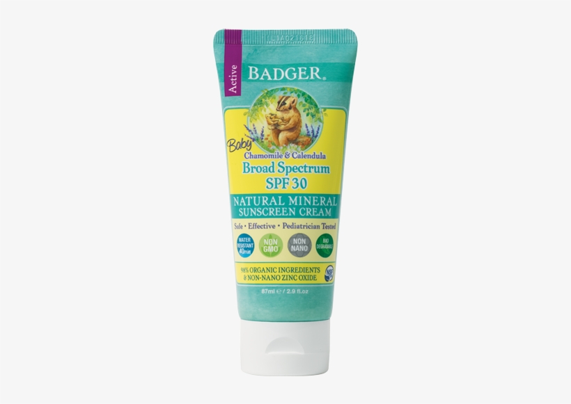 Natural Zinc Oxide Spf30 - Badger Balm Sunscreen Spf 30, transparent png