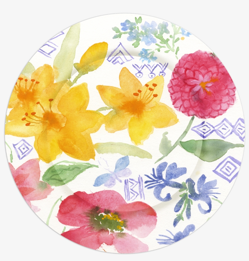 Ff1662 Watercolor Spring With Geometric Doodles - Artificial Flower, transparent png