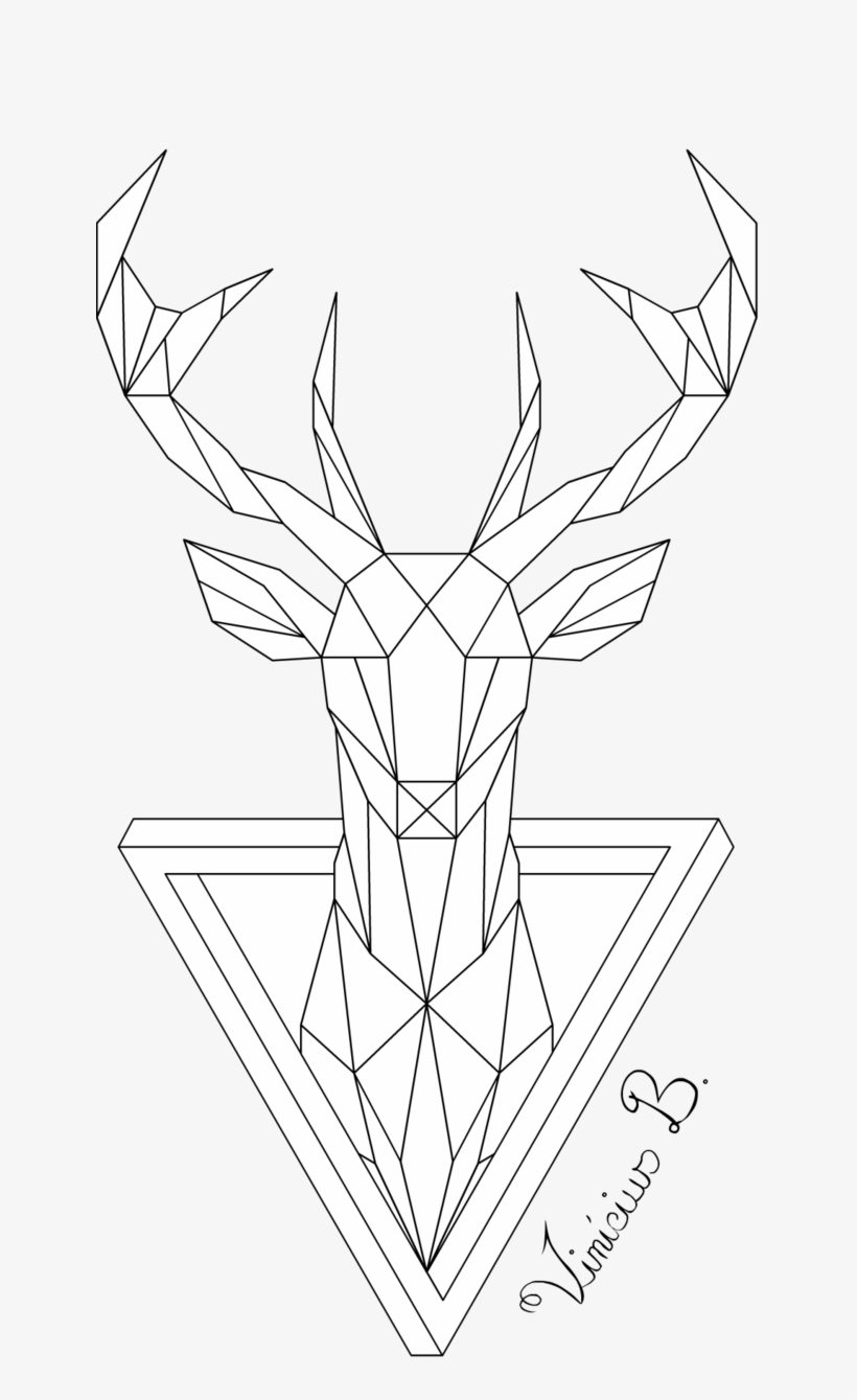 Geometric Deer 1 By Mrdrawing On Deviantart - Geometric Drawing Transparent, transparent png