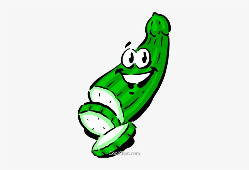 Cartoon Cucumber Royalty Free Vector Clip Art Illustration - Cucumbers Clip Art, transparent png