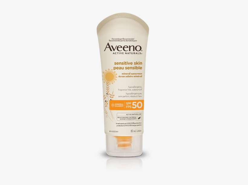 Aveeno® Sensitive Skin Sunscreen Lotion Spf - Aveeno Daily Moisturizing Body Wash - 12 Oz, transparent png