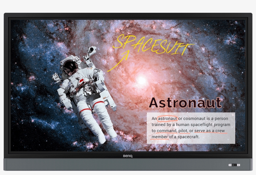 4k Uhd 65” Education Interactive Flat Panel Display - Astronautas Morreram No Espaço, transparent png