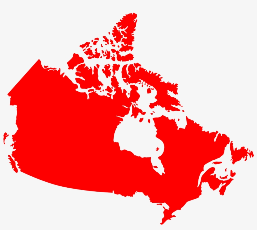 Canada Map Red Silhouette - Canada Map Solid Color - 1007x850 PNG