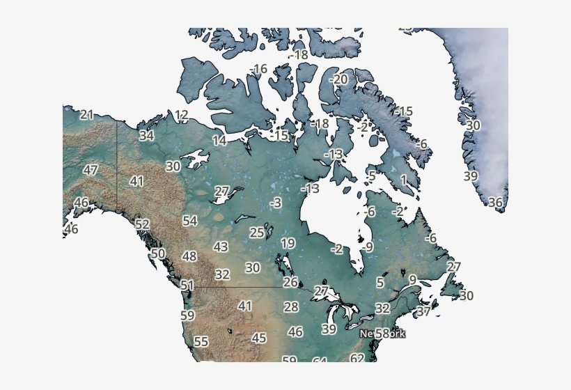 Canada Temperatures Map - Map, transparent png