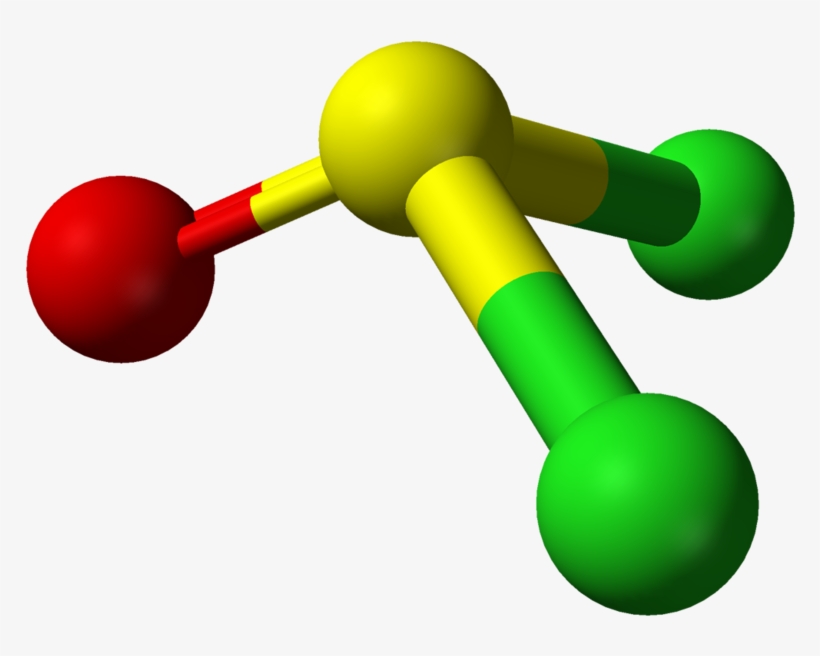 Ball And Stick Model Of Thionyl Chloride - Socl2 3d Structure, transparent png