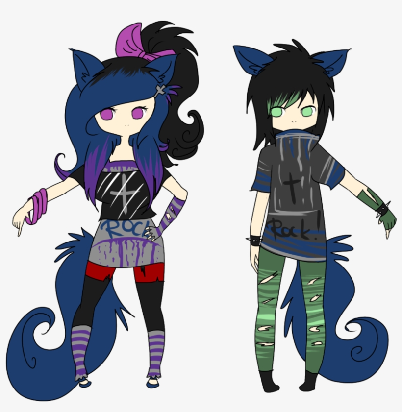 894 X 894 8 - Anime Wolf Girl And Boy Drawing, transparent png