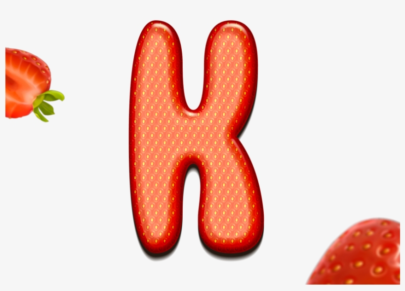 Strawberry Letter K 3d Text - Letter, transparent png