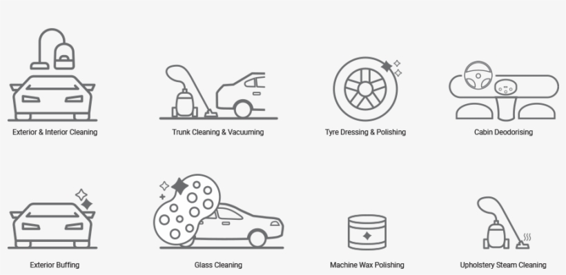 Simple Outline Icons Used To Describe Services Provided - Line Art, transparent png