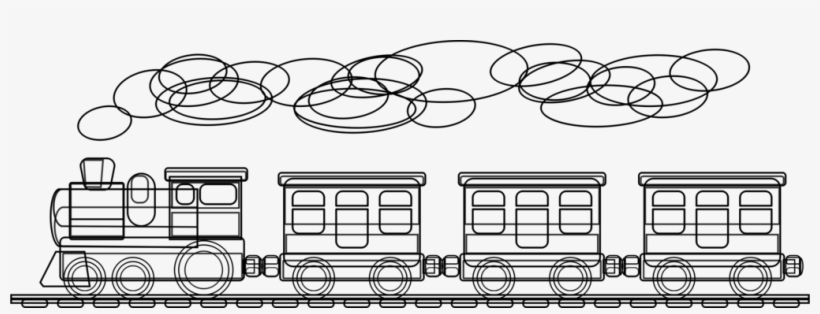 Cartoon Line Angle Black - Outline Image Of Train, transparent png