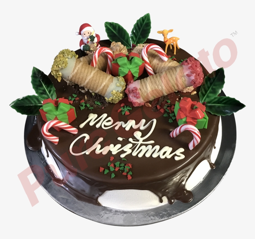 Cannoli Gelato Cake Chocolate Drip Christmas Theme, transparent png