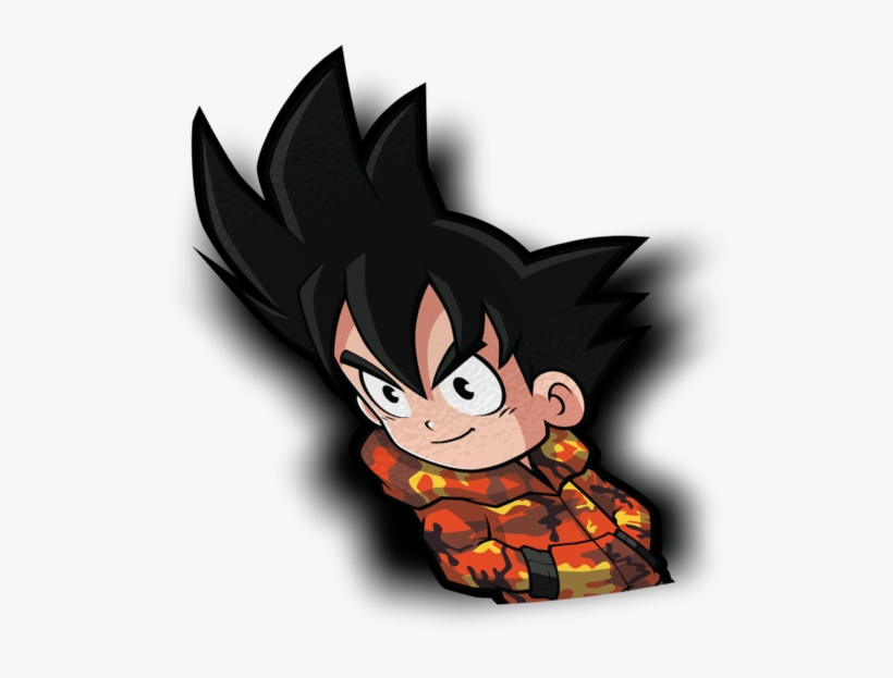 Hypebeast Goku Peeker Sticker - Cartoon, transparent png