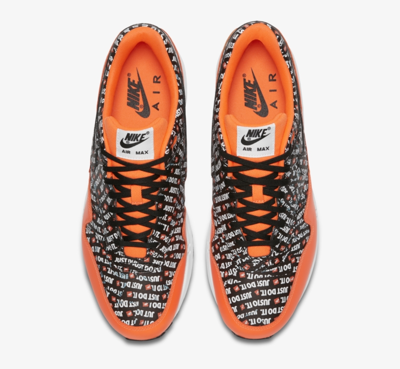 Nike Air Max 1 Prm Just Do It Orange Black - Nike Air Max, transparent png