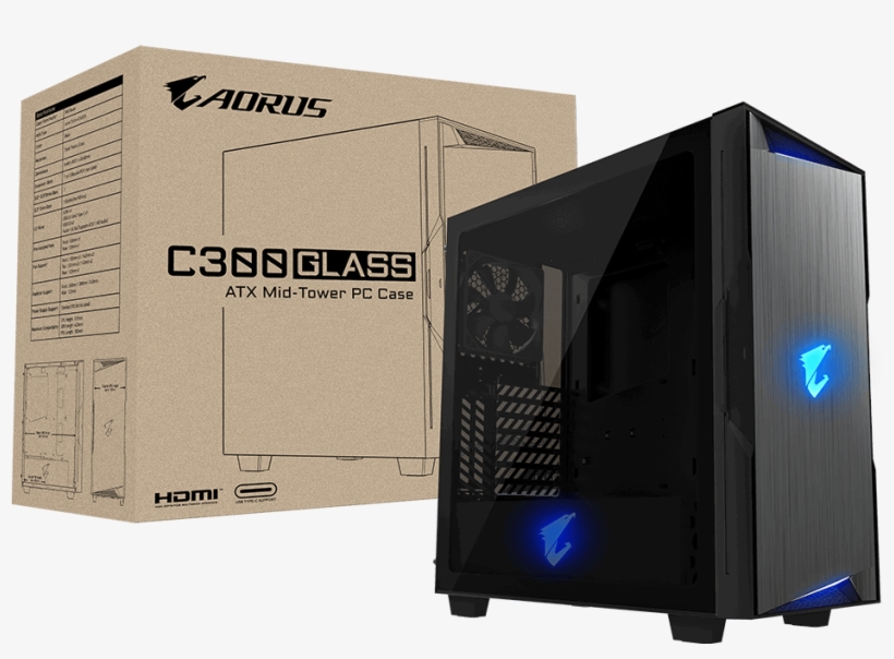 Aorus C300 Glass, transparent png