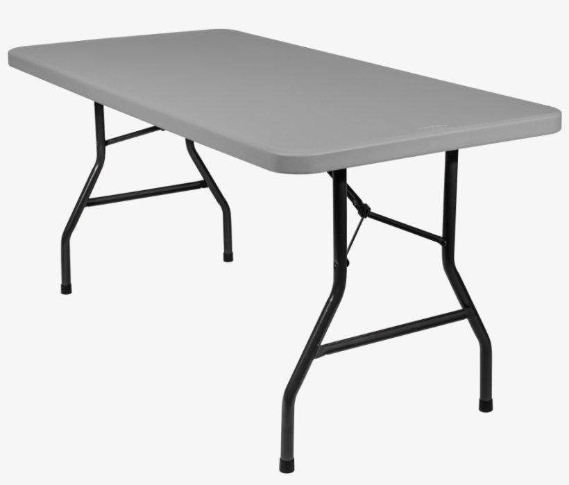 5 Foot Banquet Plastic Blow Mold Folding Table, Grey - Table Pliable D Appoint, transparent png