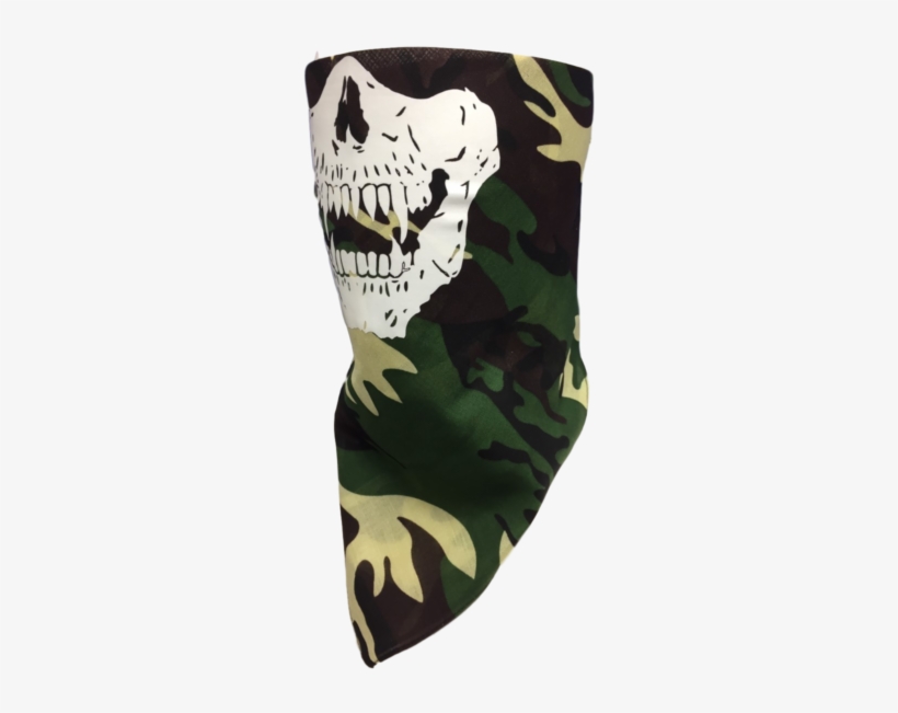 Green Camo Skull Face Mask Glow In The Dark Bandana - Sock, transparent png