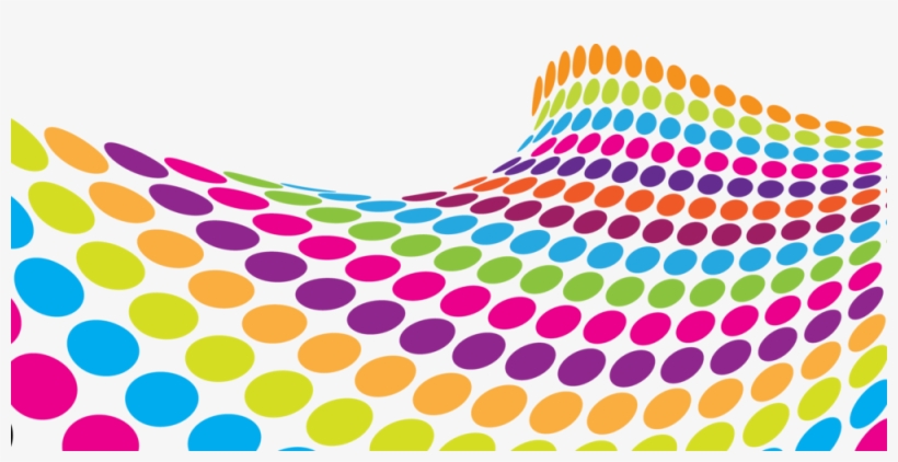 Abstract Halftone - Colorful Dots Wave Background, transparent png