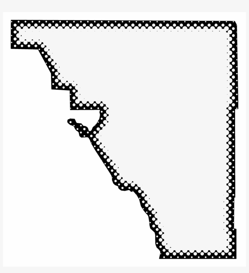 A Map Of Osceola With Dots Reversed Out Of A Black - Monochrome, transparent png
