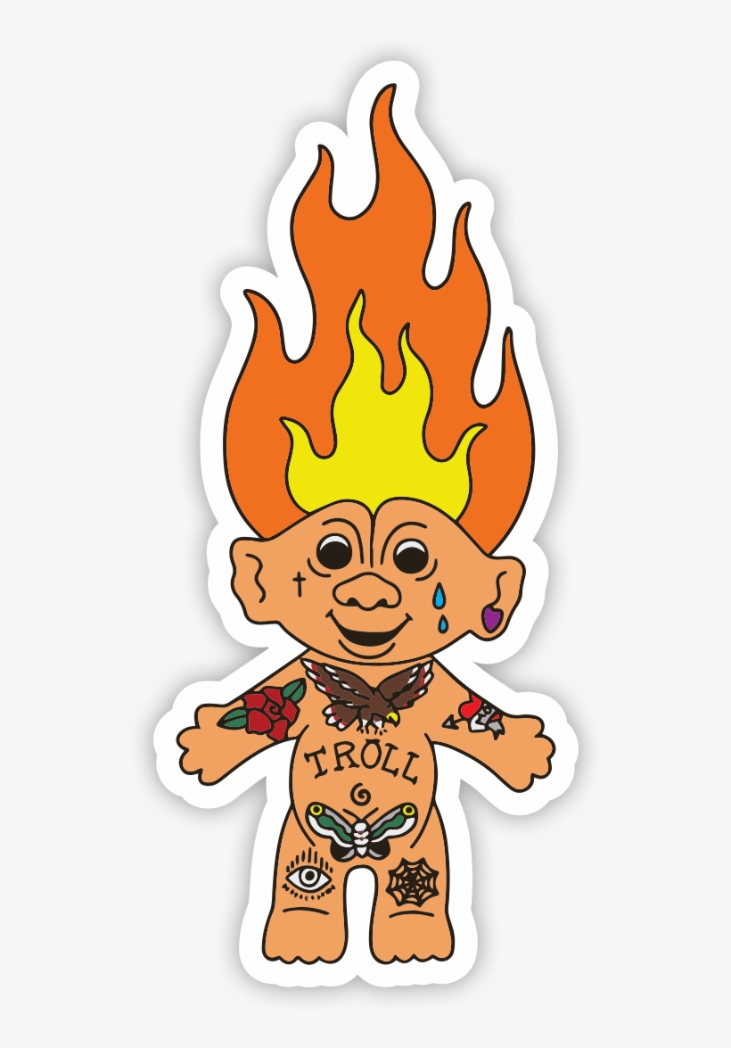 Troll Tat Sticker, transparent png