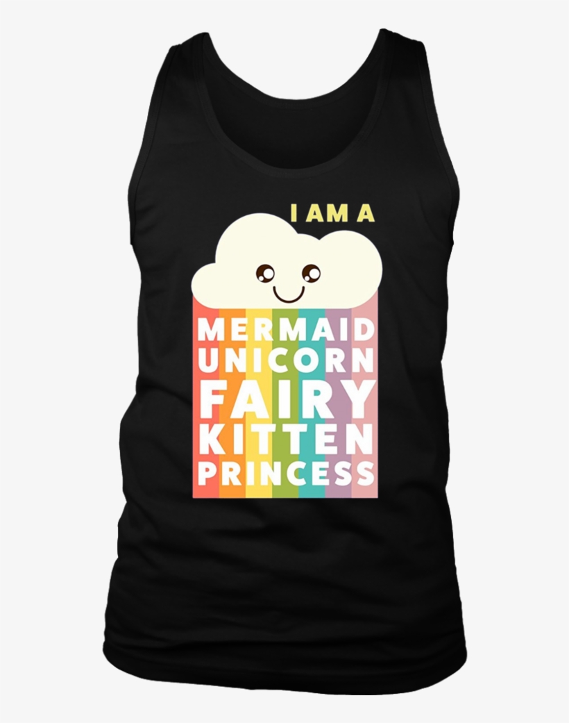 I Am A Mermaid Unicorn Fairy Kitten Princess Cute T - Active Tank, transparent png