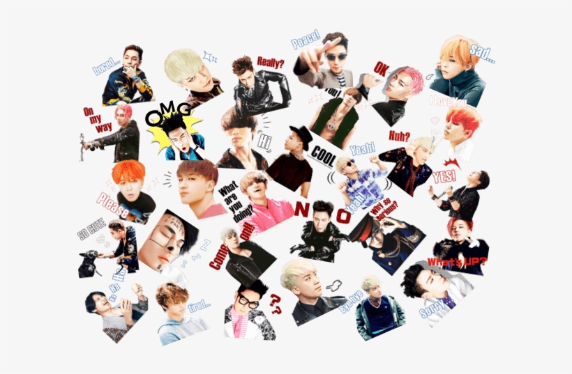 Big Bang Whatsapp Sticker Download - Collage, transparent png