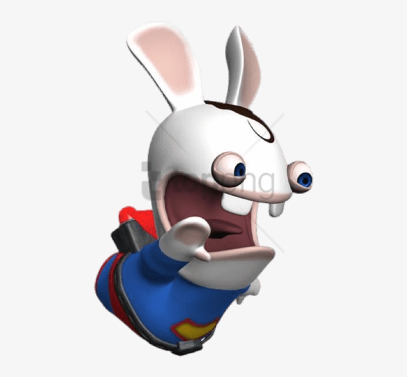 Free Png Download Rabbids Clark Superbunny Clipart - Rayman Raving Rabbids, transparent png