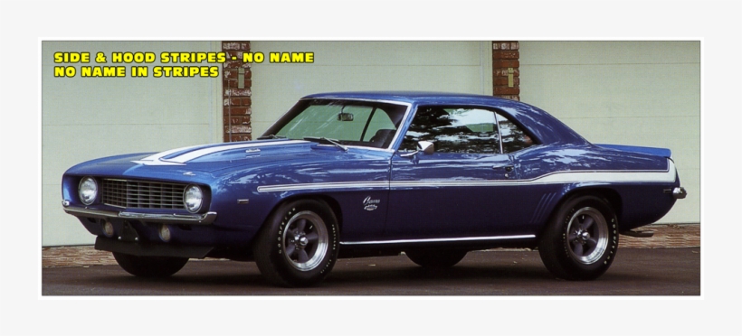 1969 Camaro Side And Hood Stripe Kit - Antique Car, transparent png