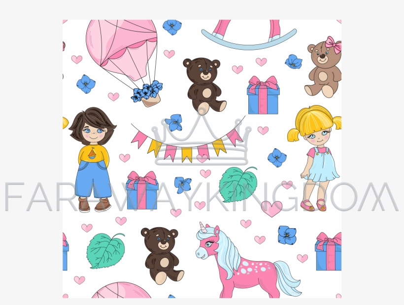 Dream Party Valentine Seamless Pattern Vector Illustration - Cartoon, transparent png