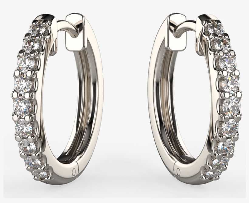 9k Or 18k Gold Diamond Hoop Earrings - Earrings, transparent png