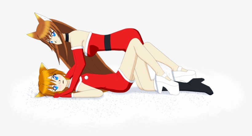 #manga #anime #cute #kawaii #fox #animegirl #christmas - Cartoon, transparent png