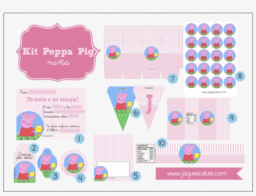 Hola A Tod@s,para Celebrar La Actualización Del Blog - Kit De Peppa Pig Para Cumpleaños, transparent png