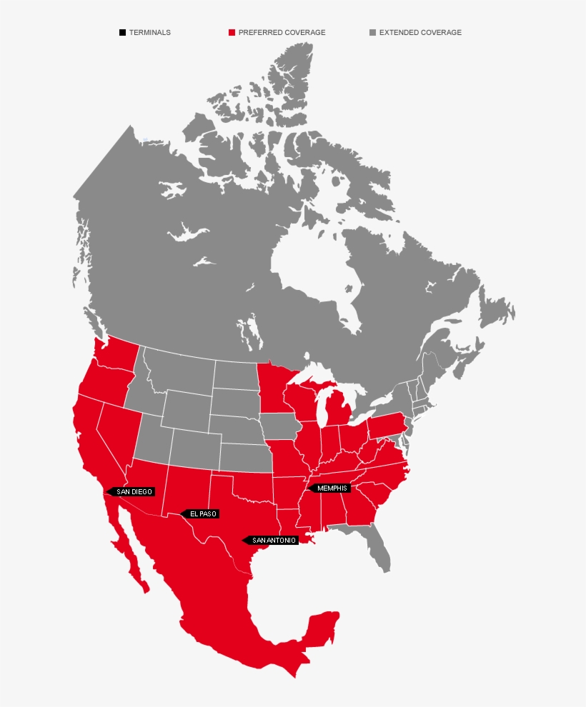 Russell Coverage Area - Canada On North America Map, transparent png