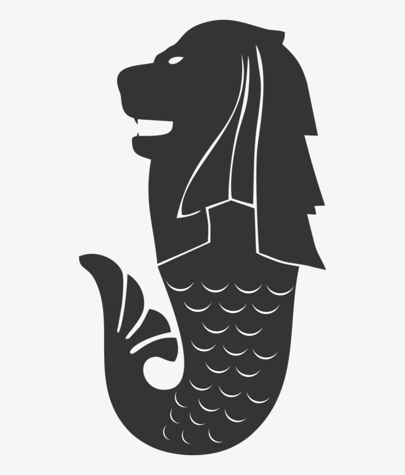 Black And White Merlion Png, transparent png
