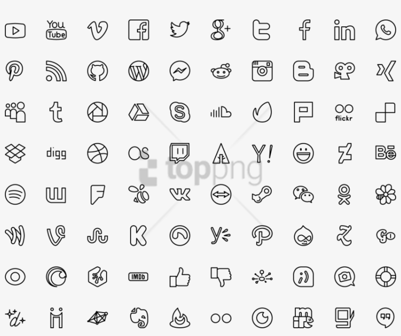 Free Png Icon Social Icons - Free Application Flat Toolbar Icons, transparent png
