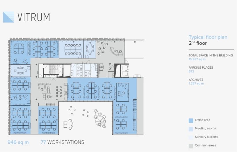 Commercial Building Floor Plan 15 Mercial Building - Office Building Floor Plan Atrium, transparent png