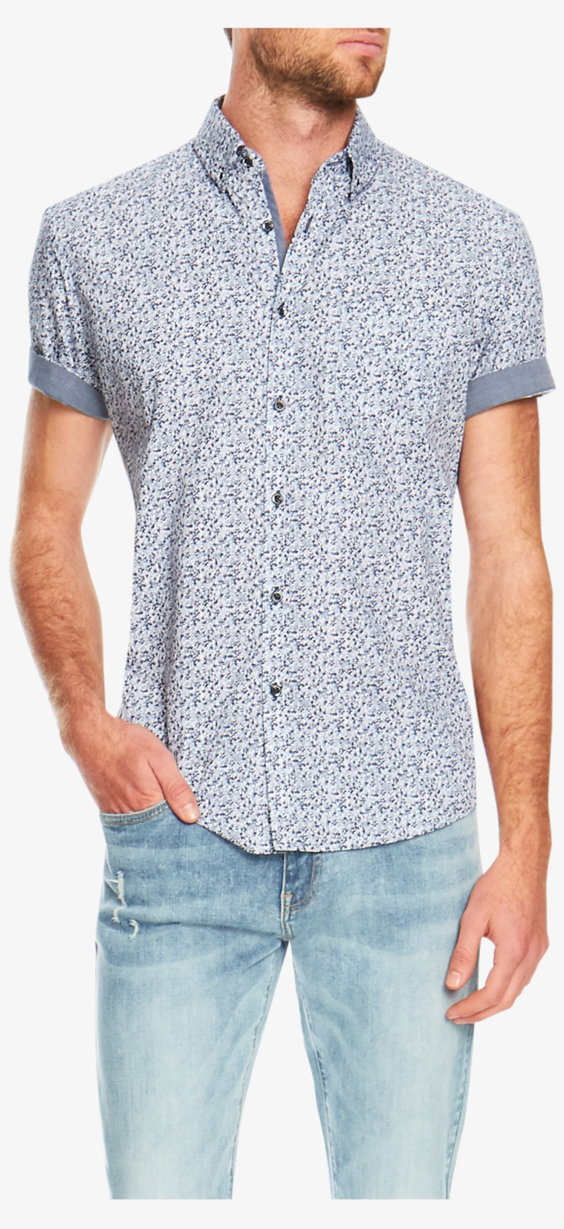Blue Banton Floral Print Shirt - Gentleman, transparent png