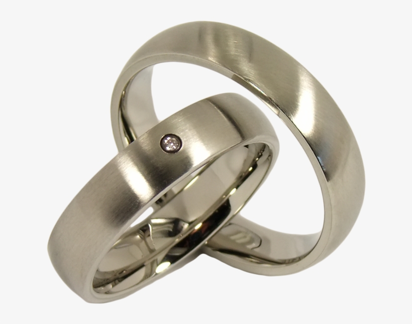 2 Diamond Couple Rings Made Of Stainless Steel - Titanium Ring, transparent png
