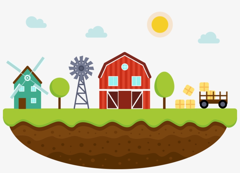 Farm Agriculture Landscape - Farm Vector Png, transparent png